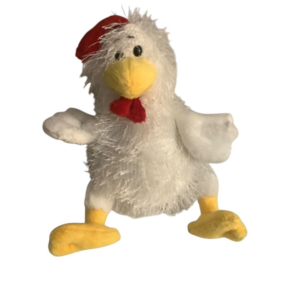 Lil Kinz Chicken Plush Toy‎ Ganz 8” White & Yellow With Red Accents NO CODE